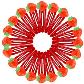 20Pcs Strawberry Hair Clips, Cute Fruit Hair Clips Red Strawberry Hair Accessories Y2K Hair Barrettes Decorative Snap Hair Clips for Women Girls Kids