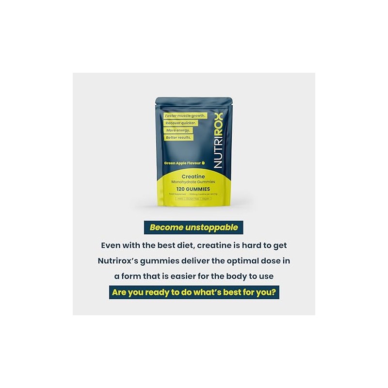Creatine Gummies - 5000mg Creatine Monohydrate - Green Apple Flavour