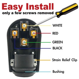 Sintron NEMA 14-50R Straight Blade Receptacle, Ergonomic Handle, DIY Rewirable, for RV Camper Travel Trailer, 125/250 Volt 50 Amp 3 Pole 4 Wire, ETL Listed, Heavy Duty Spec Industrial Grade.