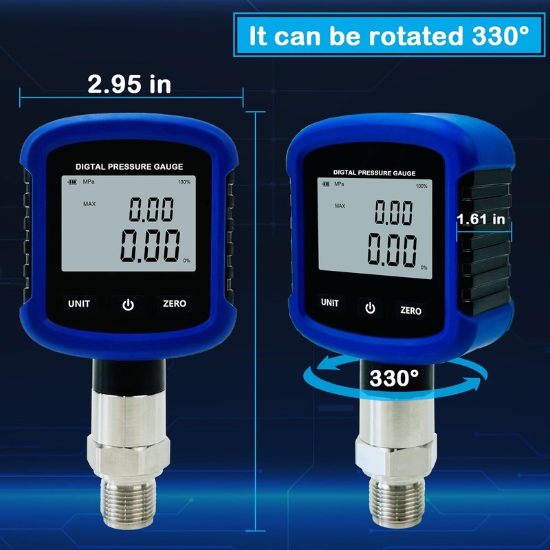 High Precision Digital Hydraulic Industrial Pressure Gauge 0.2% FS Accuracy