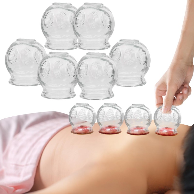 Healvian Cupping Therapy Set 6 Pcs Glass Suction Cups for