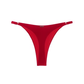 RELLECIGA Women's Red Adjustable High Cut Thong Bikini Bottom Size Small