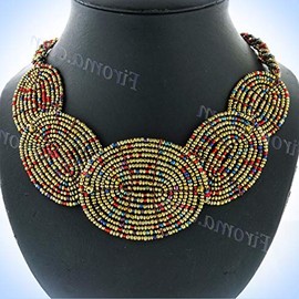 24" Necklace Handbeaded Link Copper Red Peacock Beaded Pendant Unique Chic Crystal Rhinestone Elegant Jewelry Necklace For Women