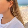 925 Sterling Silver Chain Hoop Earrings for Women, Silver Double