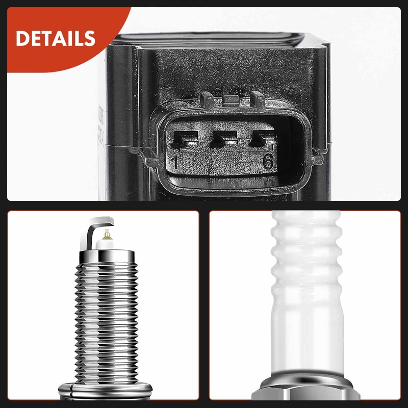 A-Premium Ignition Coil Pack and Iridium Spark Plugs Compatible with