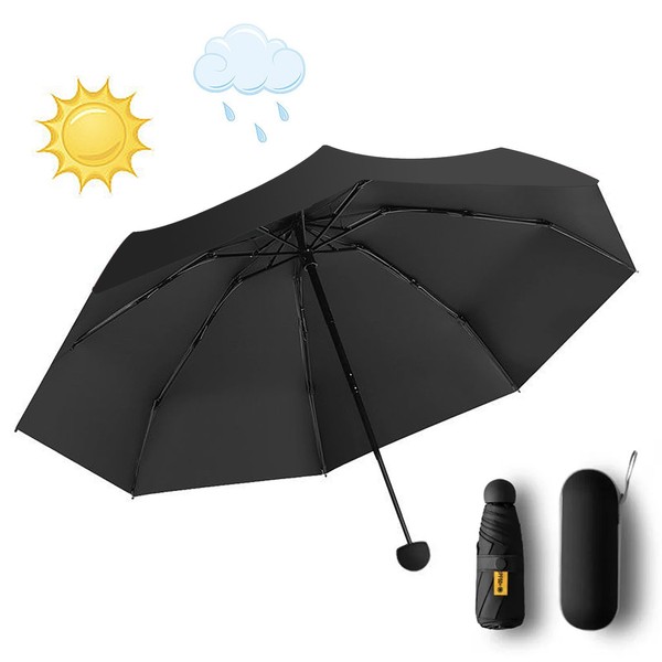 iTYOOS Compact Umbrella, Storm Proof with 8 Ribs Pocket Umbrella,
