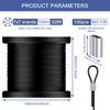 TOOGOND 328FT 304 Stainless Steel Wire Rope Cable, Black Vinyl
