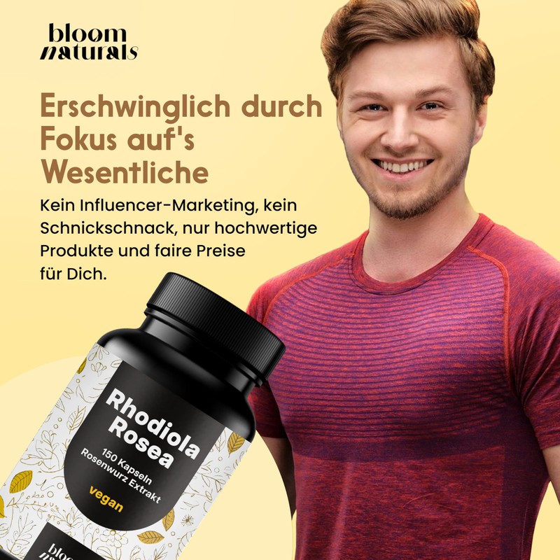 Rhodiola Rosea Capsules High Dose - 150 Capsules - 500