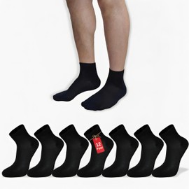 ADG Socks - Men's and Women's 12 Pairs Seamless Socks, Size 40-44, Made of Soft Cotton and Bamboo, Black Socks, Breathable, Unisex Socks, black