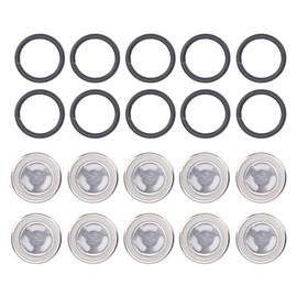 Socobeta Bremshauptzylinder-Schauglas, 10 Stück Hauptzylinder-Schauglaslinse mit Dichtungsringen für Motorrad-ATV (18MM)
