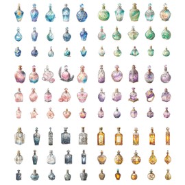 90 Pieces Aesthetic Magic Bottle Stickers, Vintage Fantasy Wishing Bottle Stickers for Scrapbooking, Journaling, DIY Crafts Arts, and Junk Journal Supplies