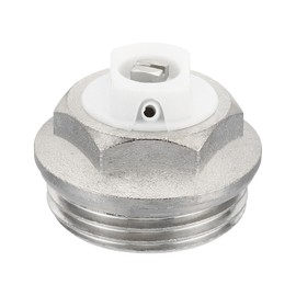 PATIKIL 1" BSP Male Thread Manual Radiator Air Vent Plug Valve, Nickel Plated Brass Plug for Radiator Heater, Silver White