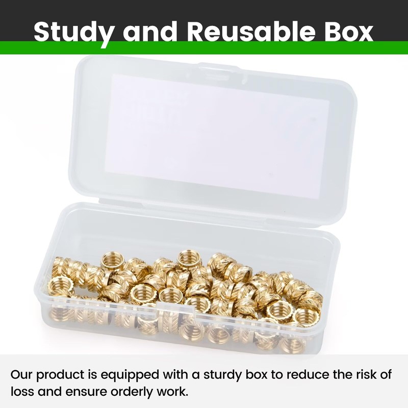 25 pcs M6 Brass Heat-Set Threaded Inserts for 3D Printing