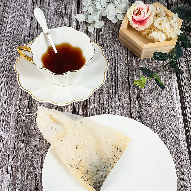 YFFSFDC 200pcs Disposable Empty Bags Non-Woven Unbleached Tea Bags Strong