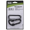 Max Fuchs Carabiner D 8MMx8CM Black Screw Lock Two Pack