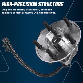 AUTOCLUB w/ABS Front Wheel Bearing Hub for 07-16 Jeep Wrangler 2007 2008 2009 2010 2011 2012 2013 2014 2015 2016 Assembly Replacement 513272