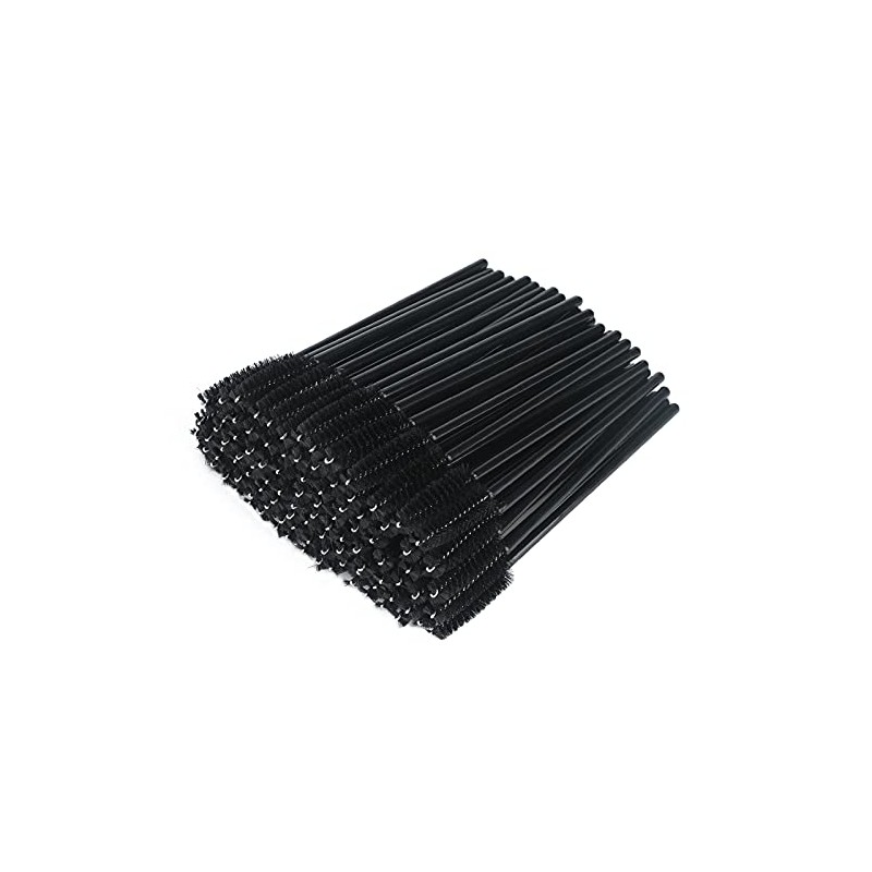 G2PLUS 50 PCS Black Eyelash Brushes Spoolies- Eyebrow Spoolie Brushes