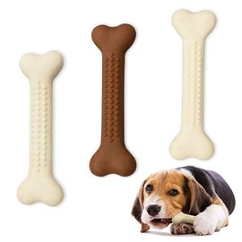 Generic Nylon Dog Chew Toy,Nylon Dog Bone Shape - Teeth Clean - Stick Chew - Toy Interactive - Toothbrush Pet Chewing Toy (White, Polka Dot)