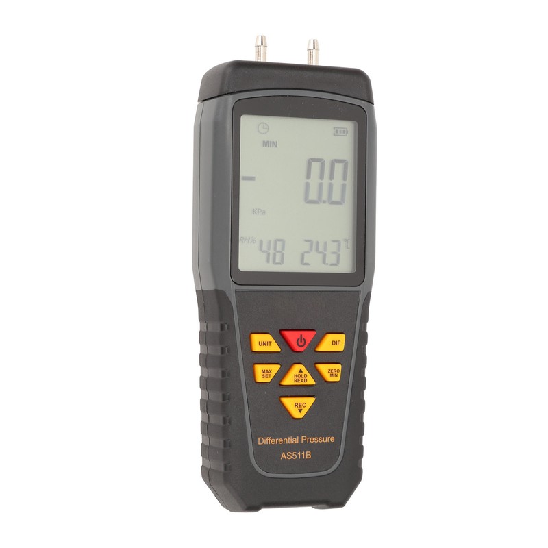 Differential Pressure Gauge LED Backlit Display Handheld Digital Gas Pressure