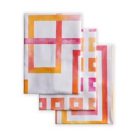 Maison d' Hermine Summer Labyrinthe Set of 3 Multi-Purpose Kitchen Towels 100% Cotton Soft and Absorbent Kitchen Towels Spring Summer Tea Towels (50.8 x 79.5 cm)