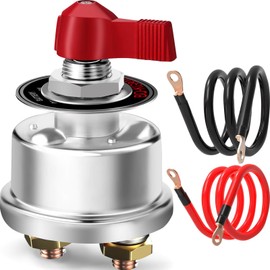 SUNMORN 300A Battery Disconnect Switch, 2PCS Battery Cables 1.65FT 4AWG with 3/8 inch Lugs Battery Switch, Heavy Duty 12 Volt Battery Cut Off Shut Off Switch for RV Car Marine Camper Boat