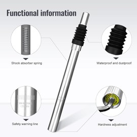 Bike Seat Post 25.4mm x 350mm Aluminum Alloy Shock Absorbing Bumps Bicycle Seat Post for MTB BMX Road Bike, Silver