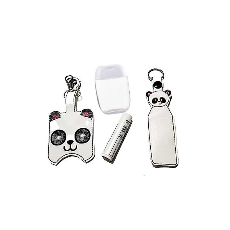 Panda Bear Hand Sanitizer Holder Key chain and/or Lip balm