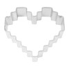 R&M Heart Pixelated 3" Tinplated Cookie Cutter, Silver