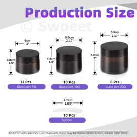 Swpeet 40 Packs 0.18oz 0.35oz 0.7oz Amber Glass Jar with Lid and Plastic Spoon Assortment Kit, Round Containers Cosmetic Glass Jars with Inner Liners and Lids Travel Jars Cosmetic Containers