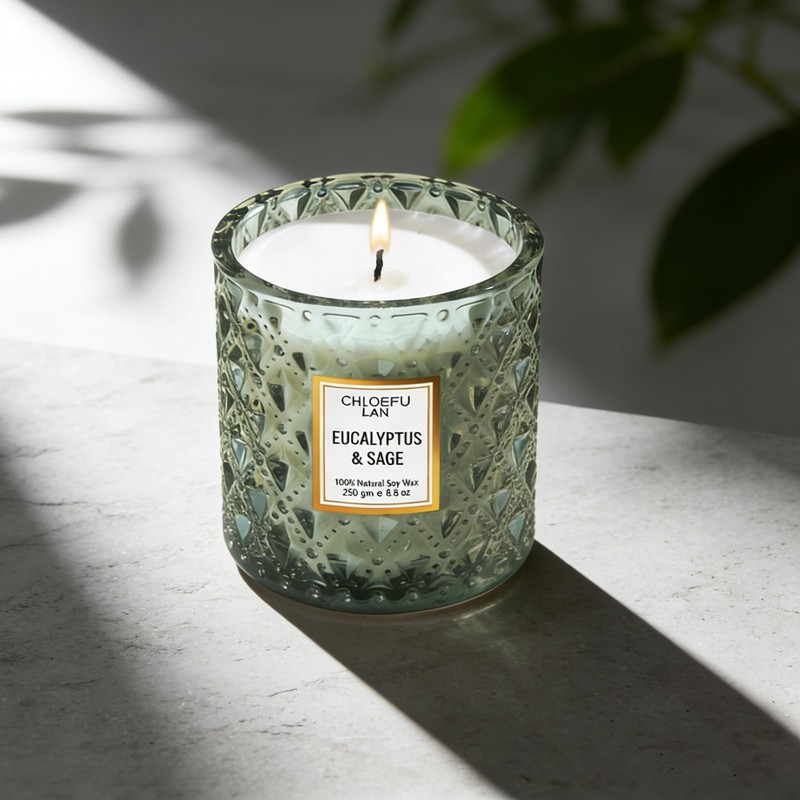 Chloefu LAN Eucalyptus & Sage Scented Candles Luxury Candle with