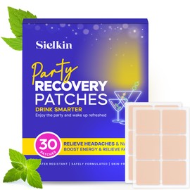 Sielkin Party Recovery Patch 30 Pack: Wake Up Refreshed with Natural Ingredients - Waterproof & Skin-Friendly - Pre-Drink Patch for Festivals & Nights Out