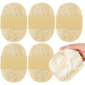 5 Esponja Vegetal Exfoliante Lufa 100% Natural Limpieza Corporal Elimina Piel Muerta Baño Almohadilla Perfecto para Baño Spa y Ducha Libres de Plástico