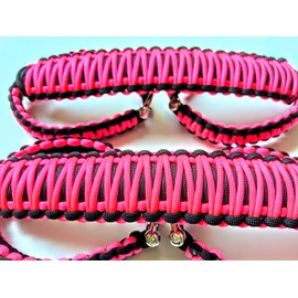 Happy Jeepinit Paracord Roll Bar Grab Handles for Wranglers - Neon Pink