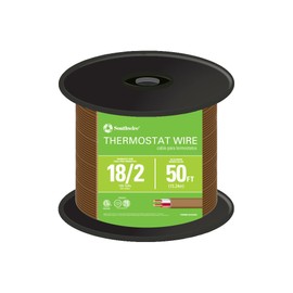 Woods Southwire 64162122 2 Conductor 18/2 Thermostat Wire; 18-Gauge Solid Copper Class 2 Power-Circuit Cable; Brown