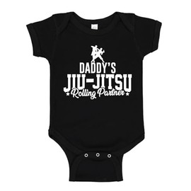 The Shirt Den Daddy's Jiu Jitsu Rolling Partner Baby One Piece Bodysuit 12 mo Black