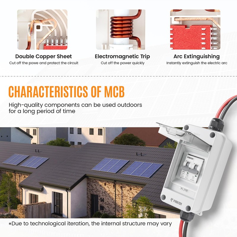 Pjerjzn Solar Panel Disconnect Switch 1000V DC/AC 25A PV Disconnect