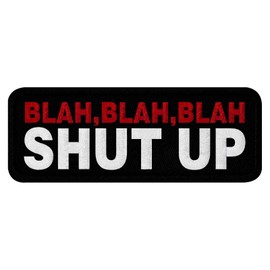 EmbTao Blah Blah Blah Shut Up Patch Embroidered Badge Biker Applique Iron On Sew On Emblem