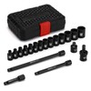 EMENTOL 1/4 Inch Drive Magnetic Impact Socket Set, 19-Piece Metric,