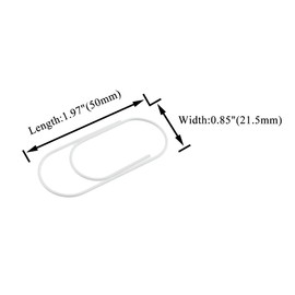 HAHIYO Paper Clips 2 inches (50mm) Length White Wide Paperclips Vinyl Coated Prevent Scratching Tearing The Pages Sturdy for Bookmark Organize Home Office School 30 Pack