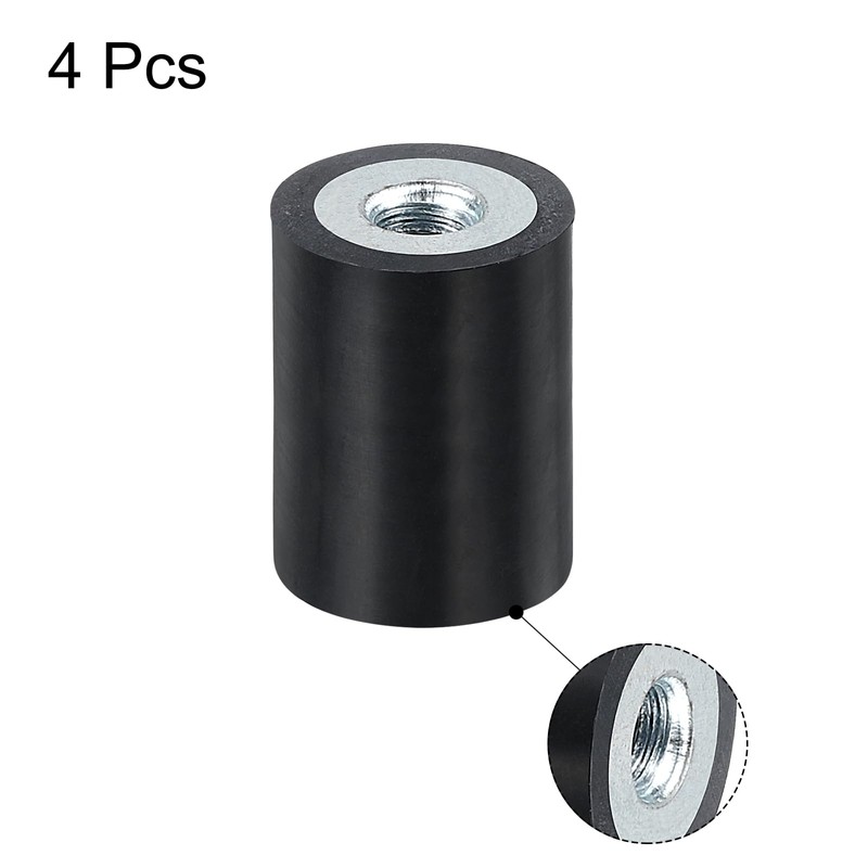sourcing map 4Pcs 15 x 20mm M5 Thread Female Rubber