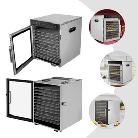Food Dehydrator Machine, 12 Tiers Stainless Steel Electric Food Dryer 800W Food Vegetable Fruit Dehydrating Machine Adjustable Temperature Jerky Dehydrator Dryer Machine for Home Commercial (12 Trays)