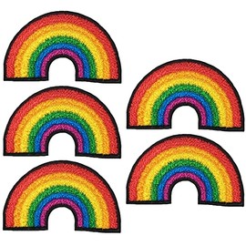 Ranger Return Juego de 5 Parches para Ropa Bordados Pequeños para Planchar con Diseño de Arcoíris Pequeño (Rainbow-01-MINI5)