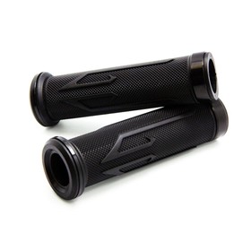 MotorToGo Black CNC Aluminum 7/8" 22mm Handlebar Open-End Rubber Gel Grips for 2018 Honda Grom 125