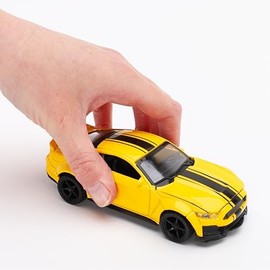 Toyland® 12cm (2") Yellow Die Cast Pull Back Muscle Car With Opening Bonnet - Replica Toy/Model Car - Play Vehicles