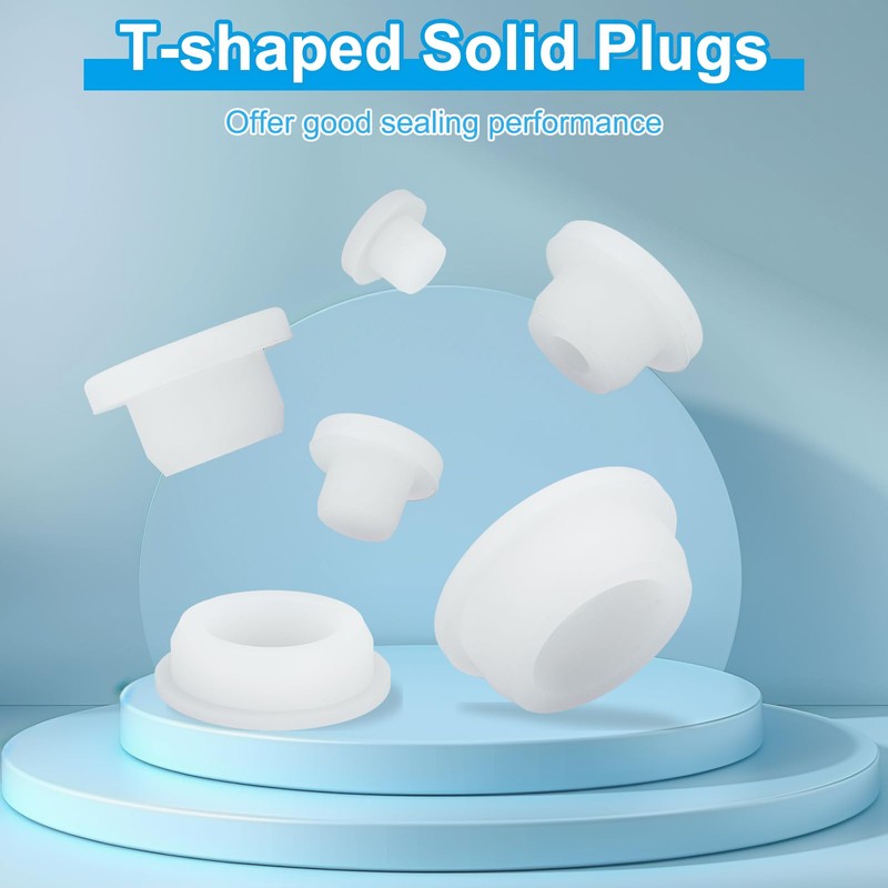 MECCANIXITY Silicone Rubber Solid Plug Soft Flexible Stoppers T-Shaped Silicone