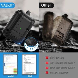 Valkit for Airpods Pro 2 Case Cover with Lock, Military Full-Body AirPod Pro Case Hard with Keychain Cool Airpods Pro 2nd/1st Generation Case for Man,Black