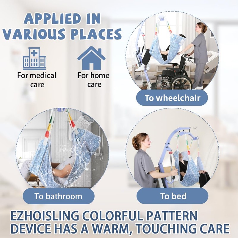 EZHOISLING Full Body Patient Lift Sling with Vibrant Patterns -