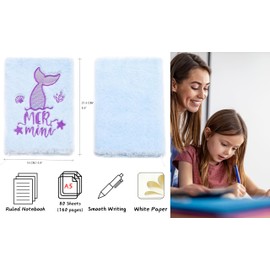EXERZ Cute Mermaid Notebook Journal Diary Magic Notepad Office School Gift Present Modern To Own Use - Hologram Pink