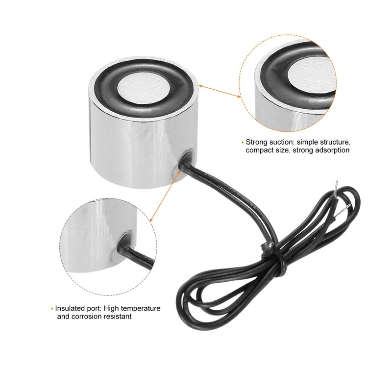 sourcing map DC24V 8KG Lift Holding Electromagnet Sucking Disc Electric