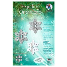 Ursus 21710099 – Material for 8 Sparkling Ornaments Snowflakes Ornaments Craft Kit